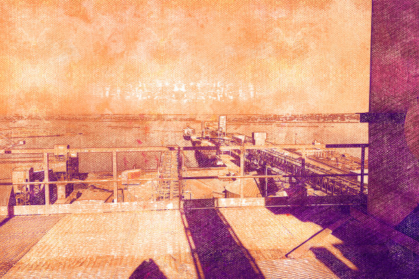 行业。海上商业贸易港口。从升降台t看图片下载