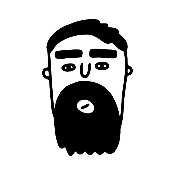 涂鸦有胡子的男人。矢量人像图片下载