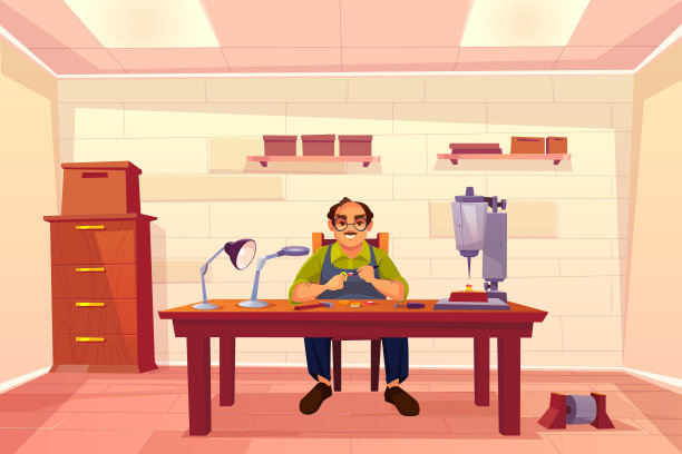 珠宝商在车间工作，金匠工作图片下载