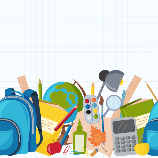 无缝模式与学校用品图片下载