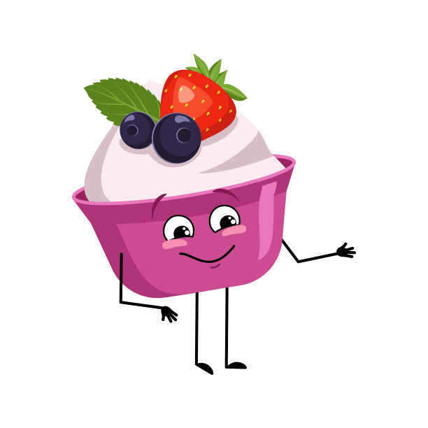 可爱的蛋糕或酸奶，充满欢乐的情绪图片下载