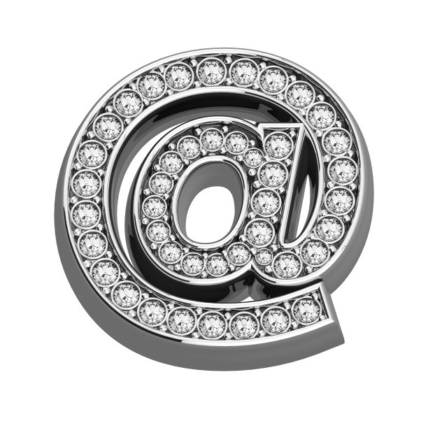 钻石字母符号。奢侈银饰网招牌。图片下载