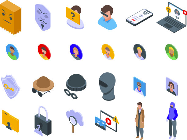 匿名图标设置等距人类隐藏图片下载