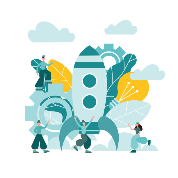 作为成功创业团队合作火箭的象征图片下载