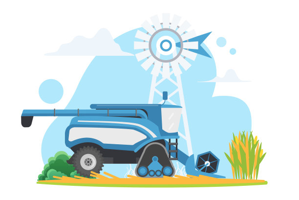 乡村的农用收割机图片下载