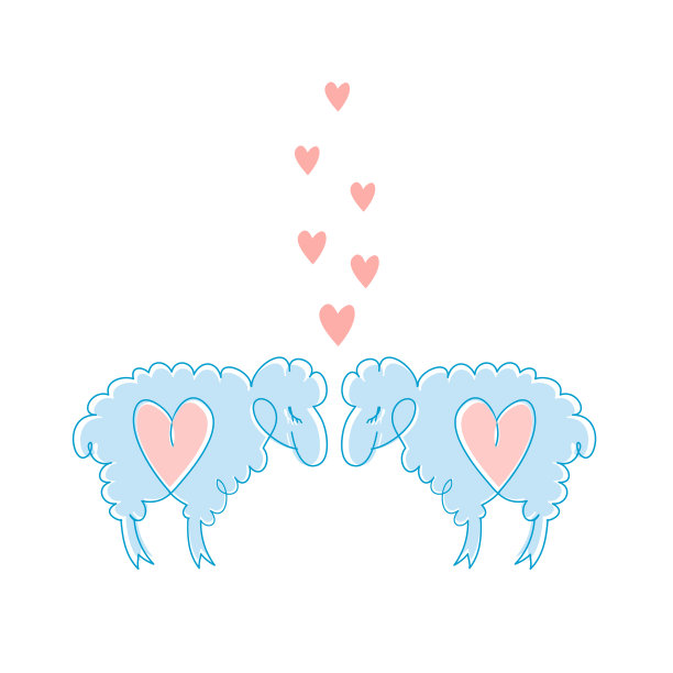 两只有趣的羊在恋爱图片下载