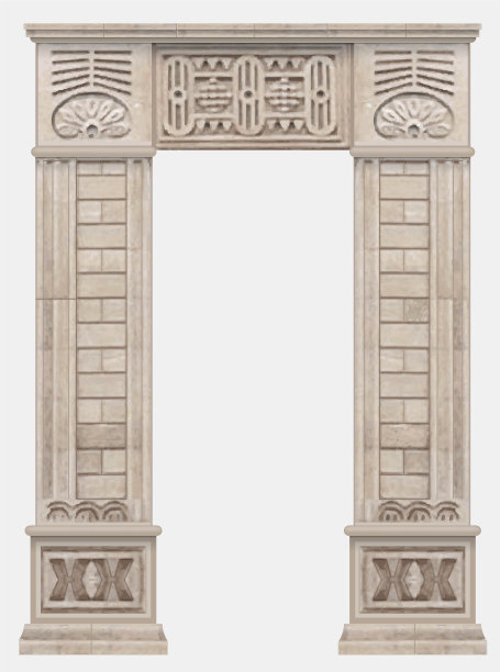 埃及式入口的石制古拱门图片下载