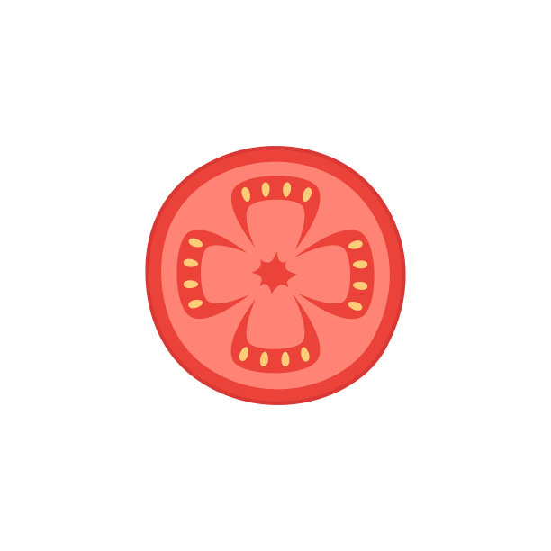 将番茄切片分离在白色背景上图片下载