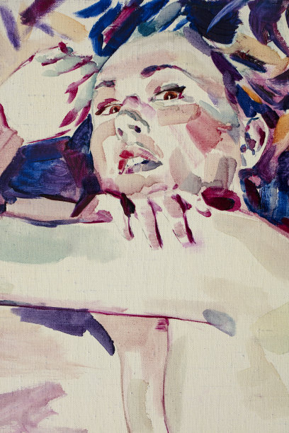 水彩画，女性肖像，手工制作图片下载