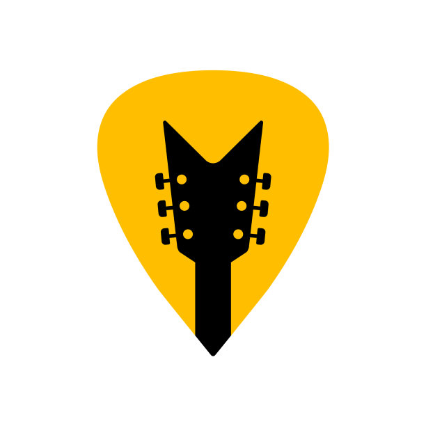 吉他声学挑选设计图标平坦的标志图片下载