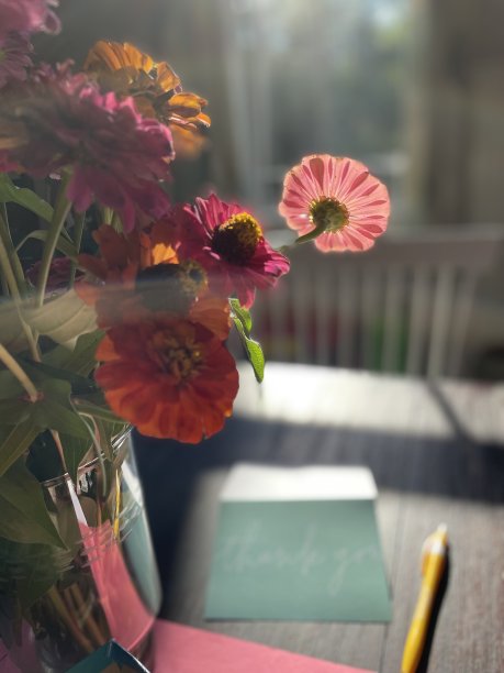 一支带花的感谢信图片下载