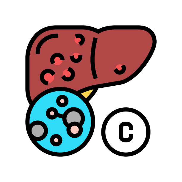 c型肝炎颜色图标矢量插图图片下载