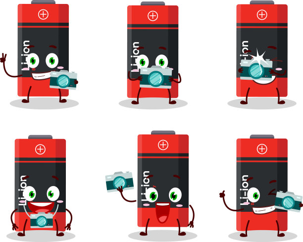 摄影师专业与锂离子电池图片下载