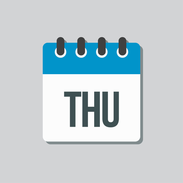 模板图标页日历，星期四中图片下载