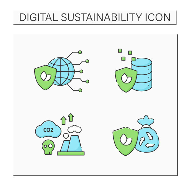 数字可持续性颜色图标设置图片下载