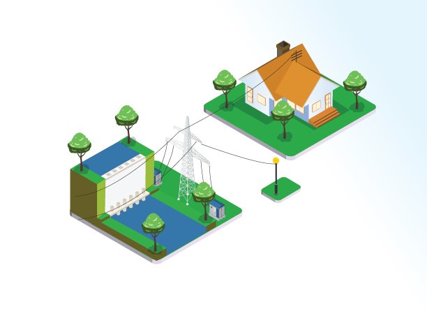 房子有水、电、电厂图片下载