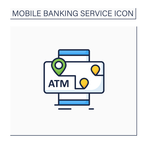 自动柜员机手机地图彩色图标图片下载