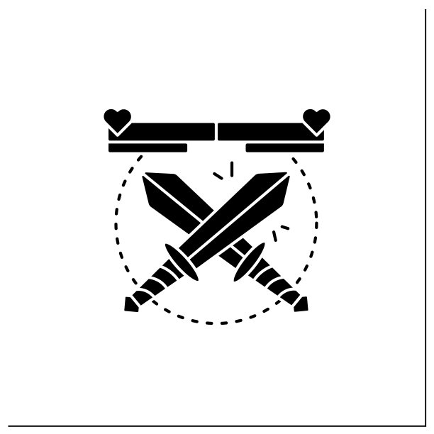 战斗游戏的字形图标图片下载