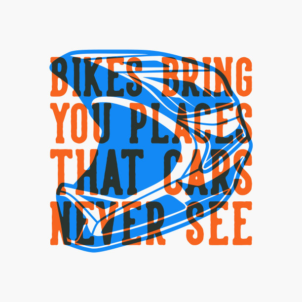 复古标语印刷自行车带你去地方图片下载