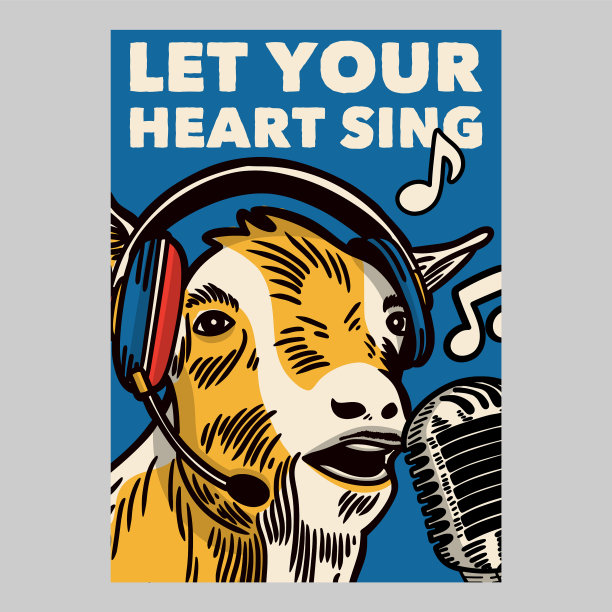 户外海报设计让你的心唱复古图片下载