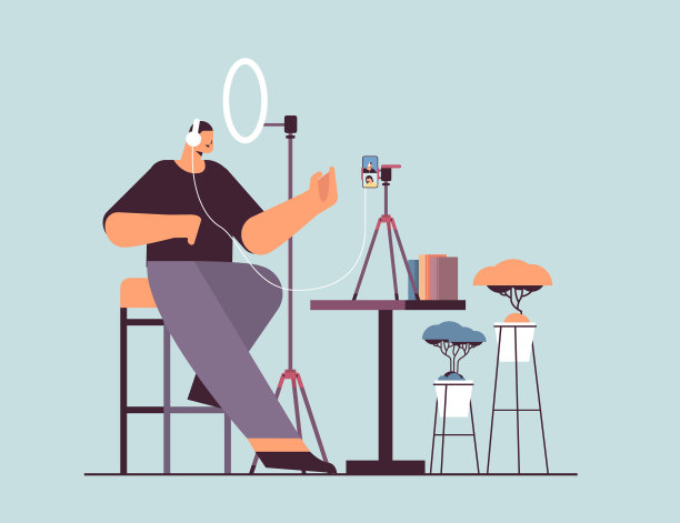 播客对着麦克风录制视频图片下载