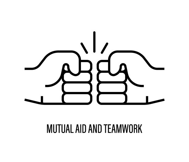 相互的aıd和团队合作。人之手，人之拳，团队合作，伙伴事业成功。图片下载