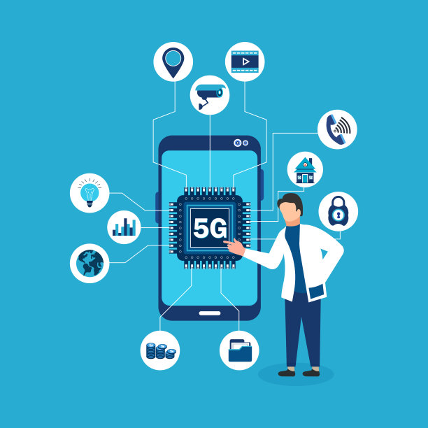 5g芯片组手机与商人图片下载