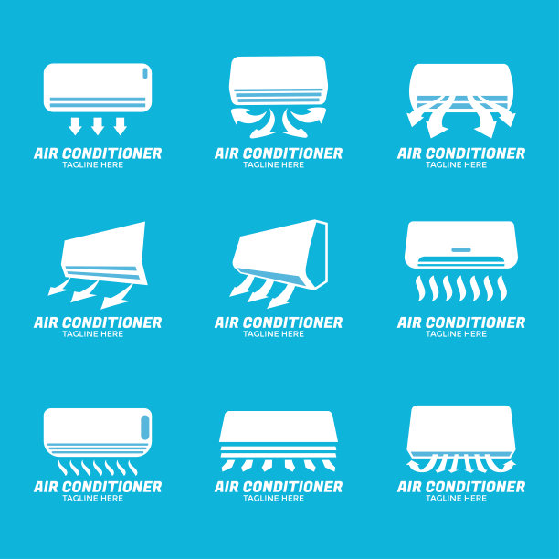 一套空调徽章设计模板图片下载