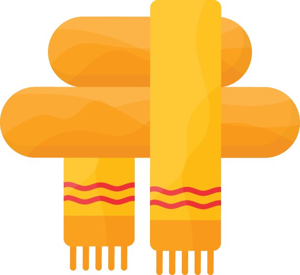 轻质羊毛丝巾概念，中性配件矢量图标设计，秋天或秋天活动符号，干燥天气标志，温带气候元素股票插图图片下载