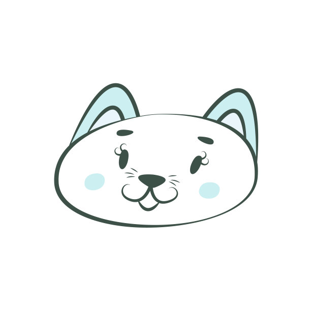 可爱的卡通小猫的头。美丽的彩色蜡笔画贺卡上的婴儿淋浴。风格粉彩平面插图设计的海报，墙纸和苗圃床上用品。打印的儿童图片下载