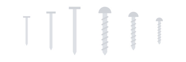 钉和螺钉图标集。构建和工作不同大小的元素。图片下载