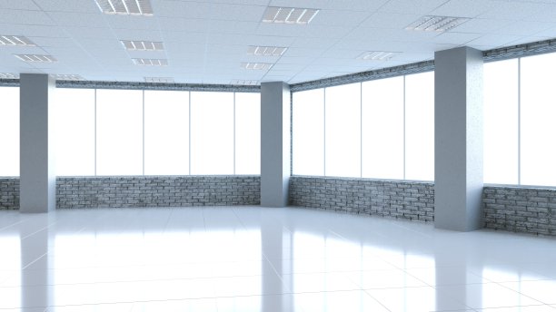 空亭子，室内可视化，3D插画图片下载