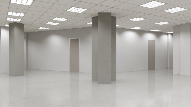 空亭子，室内可视化，3D插画图片下载