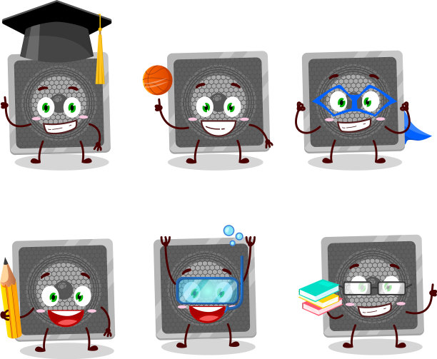 学校学生音乐喇叭卡通人物图片下载