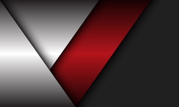 抽象红银色几何重叠阴影与灰色设计现代豪华未来主义背景矢量插图。图片下载