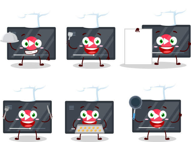 卡通人物视频播放按钮图片下载