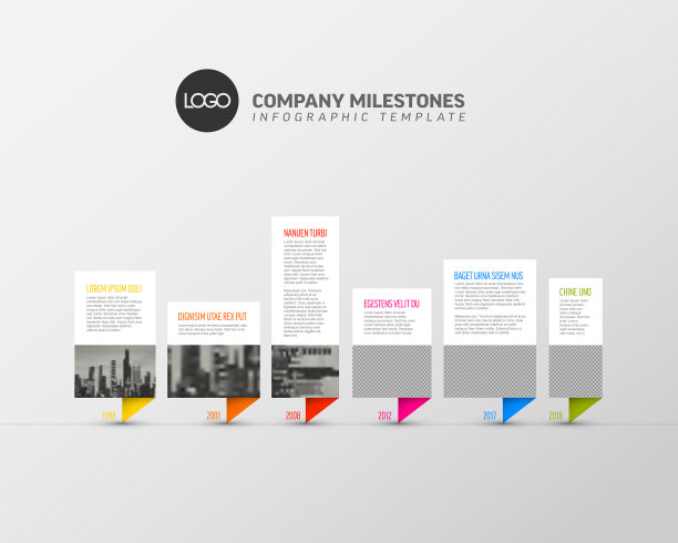 信息图表时间轴模板与照片图片下载