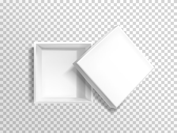 打开空白的白色披萨盒模板图片下载