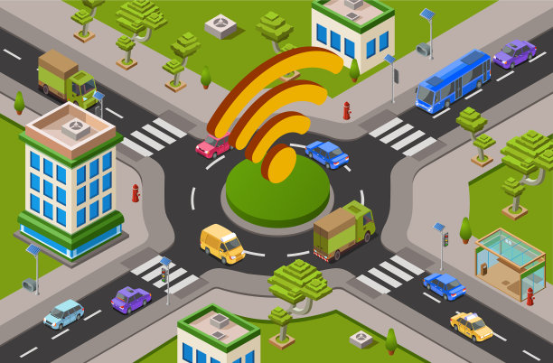 智能城市交通和十字路口wifi图片下载