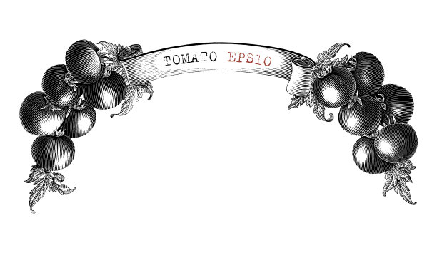 番茄品牌设计的产品标签手图片下载