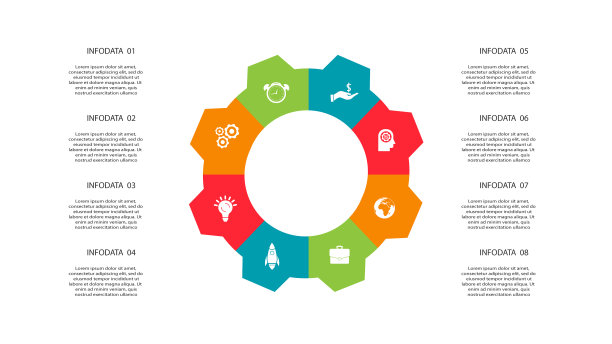 信息图的8个步骤的创意概念图片下载
