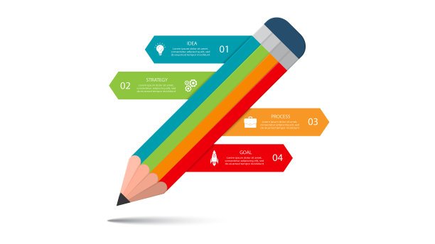 抽象箭头图有4个步骤图片下载