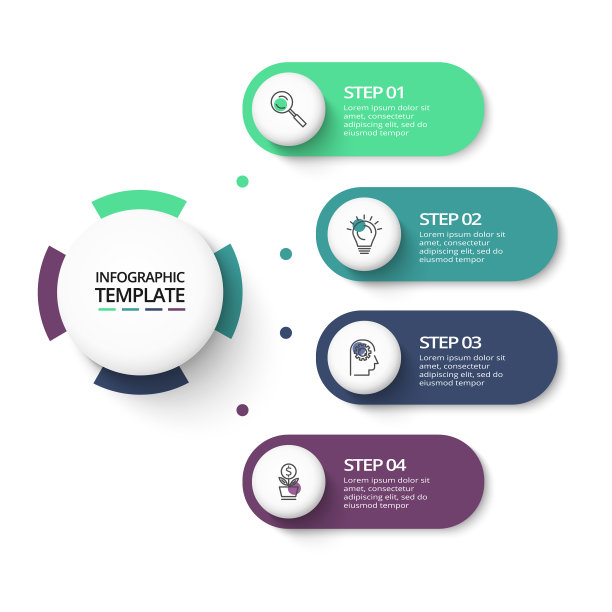 信息图形设计和营销图标图片下载