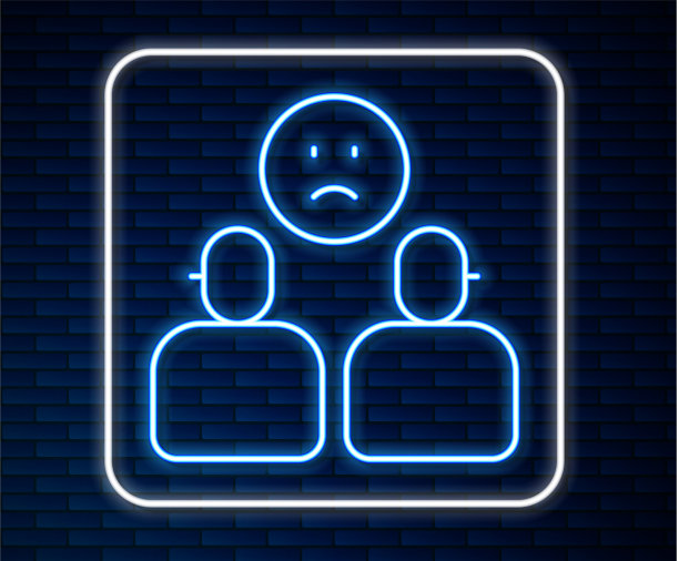 发光的霓虹灯线复杂的关系图标图片下载