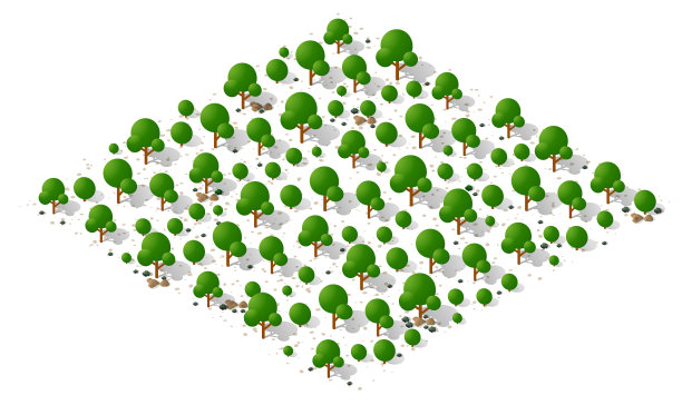 自然森林景观等距图片下载