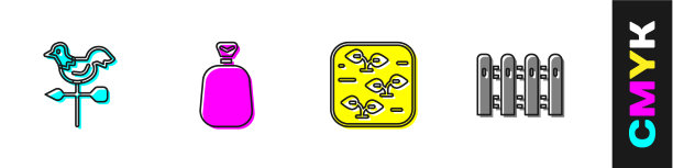 设置公鸡风向标满袋植物和图片下载
