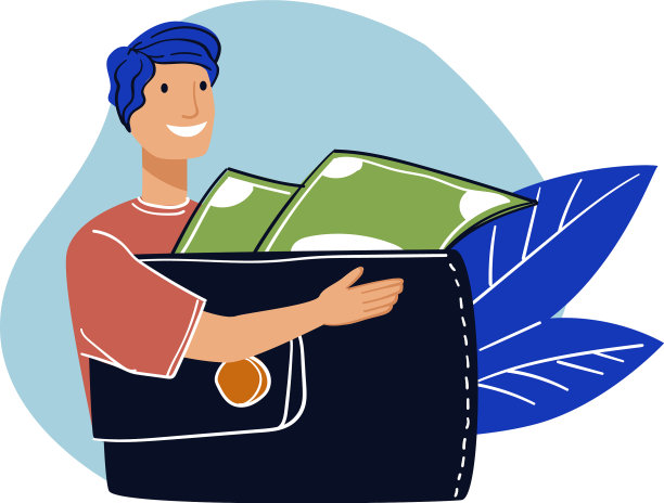 男人存钱，男人用钱包和钞票图片下载