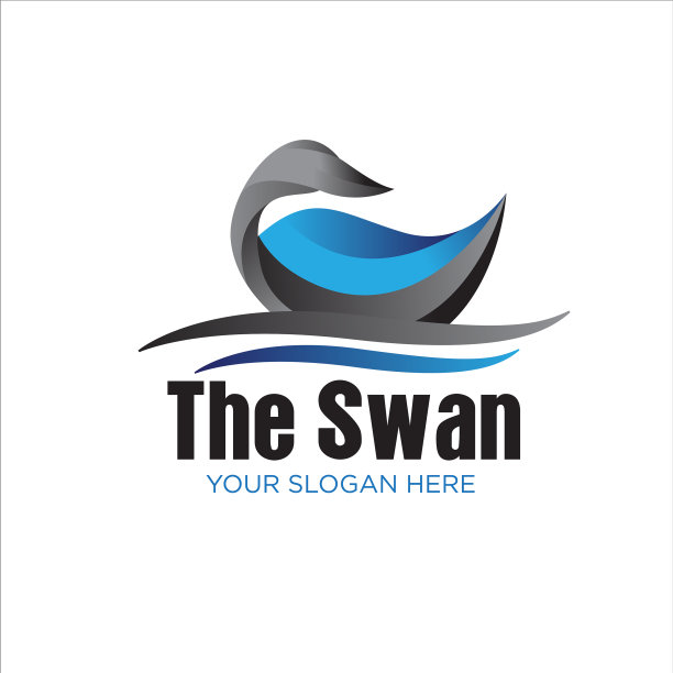 美丽的天鹅标志设计简单现代图片下载