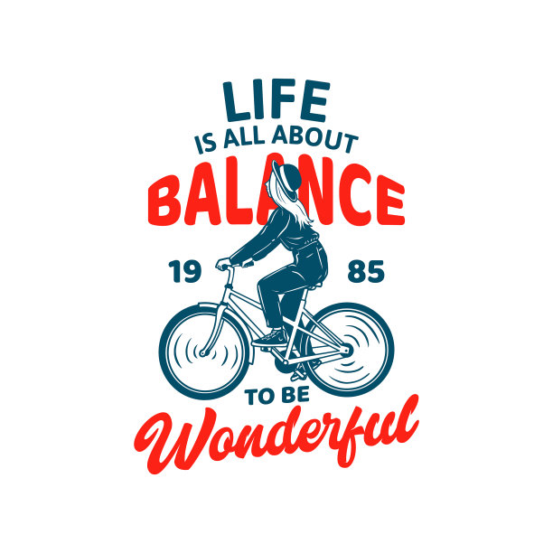 T恤设计生活是关于平衡图片下载