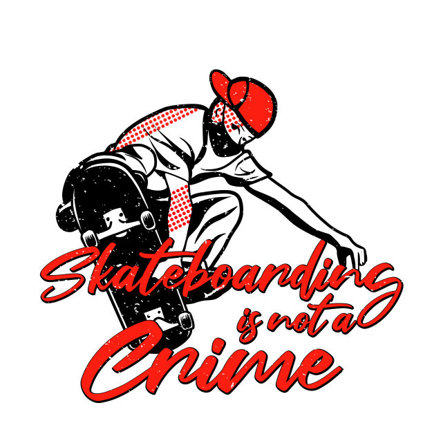 滑板T恤设计不犯罪图片下载
